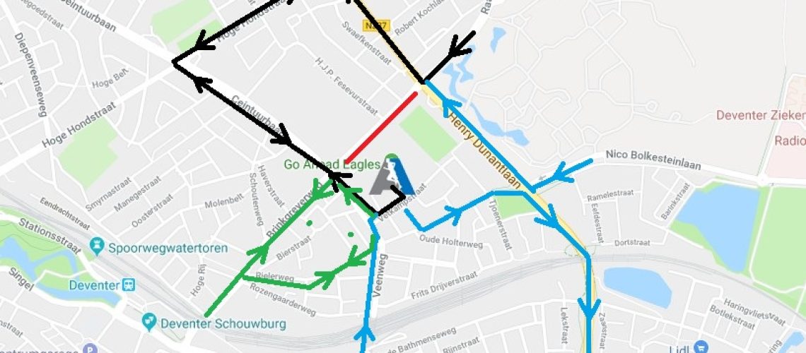 Afwijkende route opbreking Brinkgeverweg.